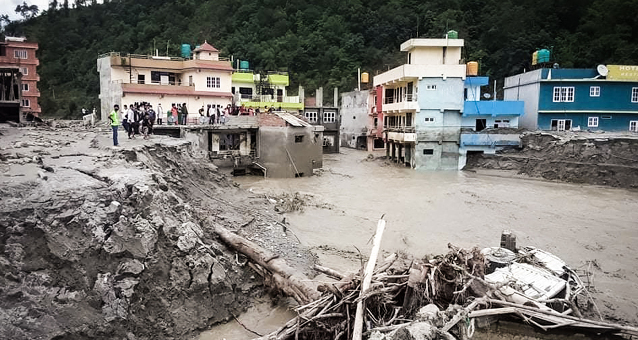 Nepal. Monsum, Überschwemmung, Sindhupalchock, Kathmandu, Überschwemmungen